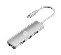 HP Docking station USB C, hub multi-porta USB C 5 in 1 con HDMI 4K, alimentazione 100 W, per laptop, MacBook, iPad, Thinkpad e altro, argento