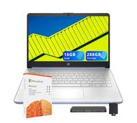 HP Flagship - Computer portatile HD da 14" per studenti e affari, con 1 anno di ufficio 365 e AI-Copilot, CPU Intel N150 (Beats i3-1115G4), 16 GB di RAM, 288 GB di memoria (128 GB UFS + set di docking