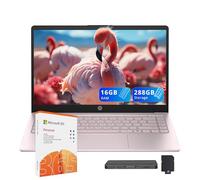 HP Flagship - Computer portatile HD da 14" per studenti e affari, con 1 anno di ufficio 365 e AI-Copilot, CPU Intel N150 (Beats i3-1115G4), 16 GB di RAM, 288 GB di memoria (128 GB UFS + set di docking