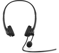 HP G2 Cuffie Stereo Cablate, Connessione USB-A, Comandi Integrati nel Cavo, Microfono Ripiegabile e Archetto Regolabile, Imbottitura in Ecopelle, Riduzione del rumore e Funzione Silenziamento, Nero