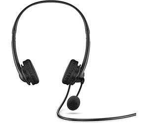 HP G2 Cuffie Stereo Cablate, Connessione USB-A, Comandi Integrati nel Cavo, Microfono Ripiegabile e Archetto Regolabile, Imbottitura in Ecopelle, Riduzione del rumore e Funzione Silenziamento, Nero