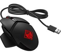 HP - Gaming Omen Reactor Mouse Gaming, 6 Tasti Programmabili, Tempo di Risposta 0.2 ms, DPI fino a 16000, LED RGB Personalizzabili, Poggiapolsi Integrato, Cavo USB in Metallo, Nero