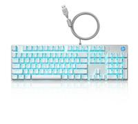 HP GK400F - Tastiera meccanica da gioco con cavo, per desktop e laptop (bianco)