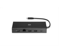 HP Hub Multi porta USB-C da Viaggio, Compatibile con PC dotati di Porta USB-C, Power Delivery e DisplayPort, Nero