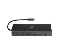 HP Hub Multi porta USB-C da Viaggio, Compatibile con PC dotati di Porta USB-C, Power Delivery e DisplayPort, Nero
