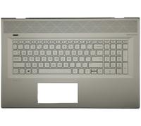 HP Invidiare 17-BW Touchpad Palmrest Cover Tastiera UK Silver Backlit L20714-031