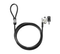 HP Keyed Cable Lock 10 mm - cable locks (Round key, Galvanized steel, 1.83 m, 4.5 mm, Black, 2 keys)