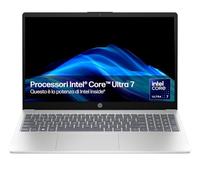 HP Laptop 15-fd2004sl, PC Portatile 15", Display FHD, Notebook, (Intel Core Ultra 7 255U, RAM 24GB, SSD 1TB, Windows 11), Computer Portatile, Uso quotidiano, Tastiera Italiana, QWERTY, Argento
