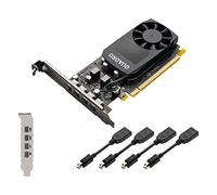 hp Nvidia Quadro P620 - Scheda grafica da 2 GB (512 core CUDA, GDDR5, 128 bit, PCI Express x16 3.0), con cavi da x4 mDP a DP, staffe ad alto e basso profilo, 3ME25AA, in confezione semplice
