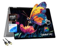 HP OmniBook X Flip Copilot+ PC Laptop Computer, 2-in-1 16" FHD Touchscreen Laptop, AMD Ryzen AI 5, 16GB RAM, 512GB SSD, Backlit Keyboard, WiFi 6 + BT, PDG HDMI Cable, US Version KB, Windows 11