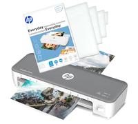 HP OneLam 270 A4 plastificatrice (laminazione a caldo) con pellicola laminata HP Everyday Starter Set 80 micron composto da 100 fogli A4/A5/A6 e biglietti da visita