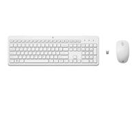 HP - Pack Tastiera e Mouse Wireless 230 | Bianco | Connessione USB 2.4 GHz | Tastiera silenziosa | Mouse compatto | Grande autonomia