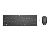HP - Pack tastiera e mouse wireless 230 | Connessione USB 2.4 GHz | Nero | Tastiera silenziosa | Mouse compatto | fino a 1.000 ore batteria