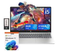 HP Pavilion - Computer portatile FHD IPS antiriflesso da 15,6", Intel i5-1235U, 8 GB di RAM, 416 GB di memoria (SSD da 256 GB + set di docking station da 160 GB), scheda grafica Intel Iris Xe, Num Pad