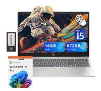 HP Pavilion - Computer portatile touchscreen HD da 15,6", Intel i5-1235U, 16 GB di RAM, 672 GB di memoria (SSD da 512 GB + set di docking station da 160 GB), scheda grafica Intel Iris Xe, Num Pad,