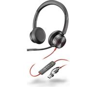 Auricolari Poly BW 8225 cablati USB-C/USB-A con Cancellazione Rumore e controllo chiamate neri