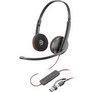 HP Poly Blackwire C3220 Cuffie Over Ear via cavo Stereo Nero headset con