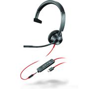 POLY Cuffie monoaurali Blackwire 3315 con connettore USB-C, certificate per Microsoft Teams + spina da 3,5 mm + adattatore