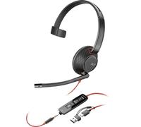 HP Poly Blackwire C5210 Cuffie On Ear via cavo Mono Nero Eliminazione del