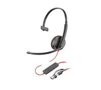 HP Poly Cuffie monoaurali Poly Blackwire 3210 con connettore USB-C + adattatore