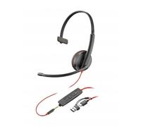 HP Poly Cuffie monoaurali Poly Blackwire 3215 con connettore USB-C + spina da 3,
