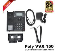 HP Poly VVX 150 2 Line Business IP Desk Phone PoE-enabled with AC Power Adapter