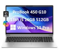 HP ProBook 450 G10 - Laptop Business 15,6" FHD antiriflesso, Intel 10-Core i5-1334U, 16GB RAM, 512GB SSD, (Beats i7-1255U)) retroilluminata, webcam, Ethernet, Wi-Fi 6E, Win 11 Pro con AI