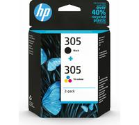 HP 305 2-Pack Tri-color/Black Original Ink Cartridge cartuccia d'inchiostro 2 pz Originale Resa standard Nero, Ciano, Magenta, Giallo