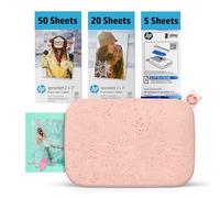 HP Sprocket 2x3 Stampante fotografica istantanea per smartphone 75 fogli BUNDLE - Stampante mobile wireless portatile a colori Bluetooth rosa Foto adesive Zink, Pacchetto da 75
