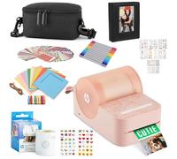 HP Sprocket Panorama Pacchetto regalo portatile istantaneo per etichette a colori e stampante fotografica (rosa) con custodia, rotolo Zink, album fotografico, pennarelli, adesivi e cornici