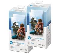 HP Sprocket Studio Plus 10,2 x 15,2 cm Carta fotografica e cartucce (include 216 fogli e 4 cartucce) - Compatibile solo con la stampante HP Sprocket Studio Plus