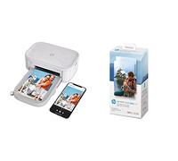 HP Sprocket Studio Plus Stampante Wi-Fi - Stampa in modalità wireless foto 4x6 + Sprocket Studio Plus 10,2 x 15,2 cm Carta fotografica e cartucce (include 108 fogli e 2 cartucce)