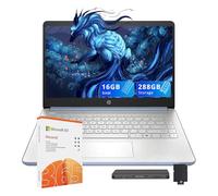 HP Stream 14 pollici HD Laptop, Intel Processor N150, 16GB RAM, 288GB di storage (128GB SSD+160GB Docking Station Set), Intel Graphics, 1 anno Office 365, Copilot, Fast Charge, Wi-Fi 6, Win 11 S, Blu