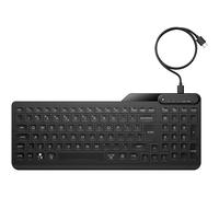 HP Tastiera cablata retroilluminata multidispositivo 405 - USB, Nero, Full-size