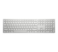 HP Tastiera wireless programmabile 970 - Bluetooth, wireless 2,4 GHz, retroilluminata SMART, 20+ tasti programmabili, HPAC, crittografia AES-128, connessione fino a 3 Dev, ricaricabile, 6 mesi di durata della batteria - Argento