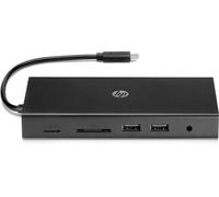 HP Hub Multi porta USB-C da Viaggio, Compatibile con PC dotati di Porta USB-C, Power Delivery e DisplayPort, Nero
