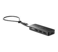 HP USB-C Travel Hub G2 Docking Station, porte VGA, HDMI, USB, Peso 70 Grammi, Alimentazione scalabile con adattatori da 45W, 65W, 90W, Nero