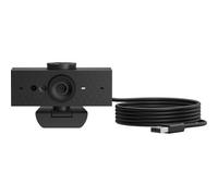 HP 620 Webcam FHD 1080p, Messa a Fuoco Automatica, Zoom Digitale, Rotazione a 360°, Campo Visivo Regolabile, Correzione Automatica Colore e Sfondo, Compatibile con Zoom, Coperchio Privacy, Nera