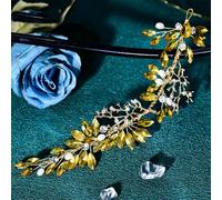 Hp876-G - Accessorio per capelli da sposa, con strass, accessorio per capelli con perle, per damigella d'onore