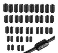 Hpamba 40 Pezzi Nero Ferrite Anello Nucleo Nuclei Per Anelli In Ferrite Anello Filtro Clip-On Nuclei Di Ferrite Del Filtro Anti-Interferenza In Ferrite Per Cavo Da 3.5mm 5mm 7mm 9mm Di Diametro