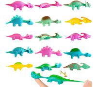 Hpbaggy 15 pezzi Giocattoli di Dinosauro fionde,Giocattolo da Dinosauro,Fionda Dinosauro Giocattolo,Giocattolo per Dita dei Dinosauri,Divertenti Slingshot Dinosaur Finger Toys