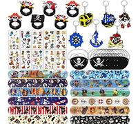 Hpbaggy 46 pezzi pirati per compleanno dei bambini, pirati, pirati, pirati, pirati, portachiavi pirata, decorazione per feste dei pirati