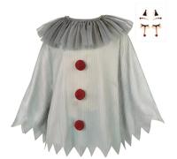Hpbaggy Pagliaccio Poncho Halloween, Costume Horror Clown, Halloween Joker Vestirsi Impostato, Horror Creepy Clown Costume, Cosplay Spaventoso Costumi per halloween Carnevale Festa Cosplay