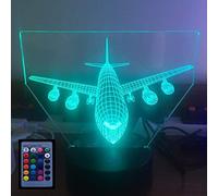 HPBN8 Ltd 3D Aereo Night Light Lamp LED Lampada 7/16 cambiamento di colore LED USB Power Telecomando Gift Decor decorazioni di Natale regalo di San Valentino regalo di compleanno