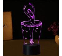 HPBN8 Ltd 3D Balletto Night Light Lamp 7 cambiamento di colore LED USB touch Table Gift Kids Toys Decor decorazioni di Natale regalo di San Valentino regalo di compleanno