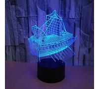 HPBN8 Ltd 3D Barca a Vela Night Light Lamp 7 cambiamento di colore LED USB touch Table Gift Kids Toys Decor decorazioni di Natale regalo di San Valentino regalo di compleanno