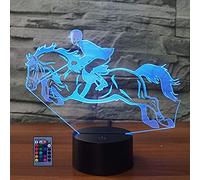 HPBN8 Ltd 3D Cavaliere Night Light LED Lampada 7/16 cambiamento di colore Alimentazione USB Telecomando Gift Kids Toys Decor decorazioni di Natale regalo di San Valentino regalo di compleanno