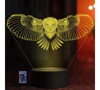 HPBN8 Ltd 3D Gufo Luce Della Notte 3D LED Lampada 7/16 Colori USB Power Telecomando Interruttore Tattile Giocattoli per Bambini Decor di Natale Regalo di Compleanno