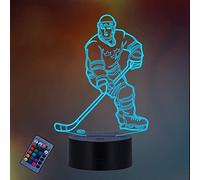HPBN8 Ltd 3D Hockey su Ghiaccio Night Light Lamp 7/16 Cambiamento di Colore LED USB Power Telecomando Gift Kids Toys Decor Decorazioni di Natale Regalo di San Valentino Regalo di Compleanno