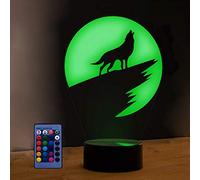 HPBN8 Ltd 3D Lupo Night Light Lamp 7/16 Colori USB Power Telecomando Interruttore Touch Table Gift Kids Toys Decor di Natale Regalo di San Valentino regalo di Compleanno